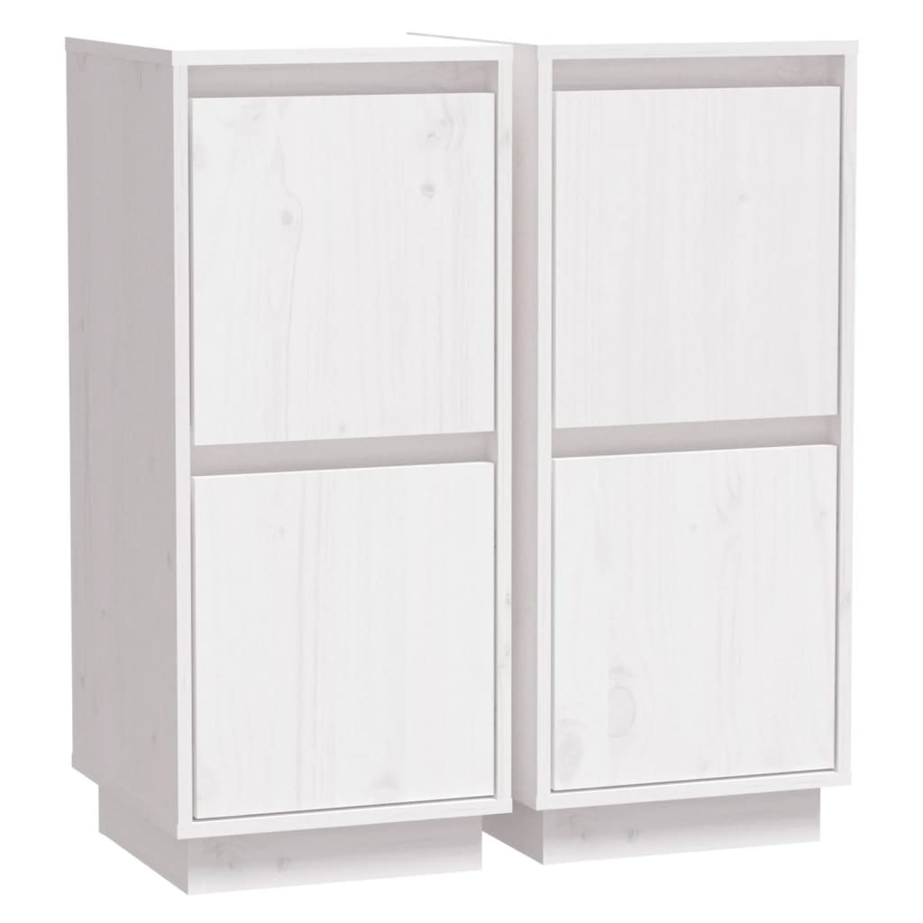 Buffets 2 pcs Blanc 31,5x34x75 cm Bois massif de pin - XIOS