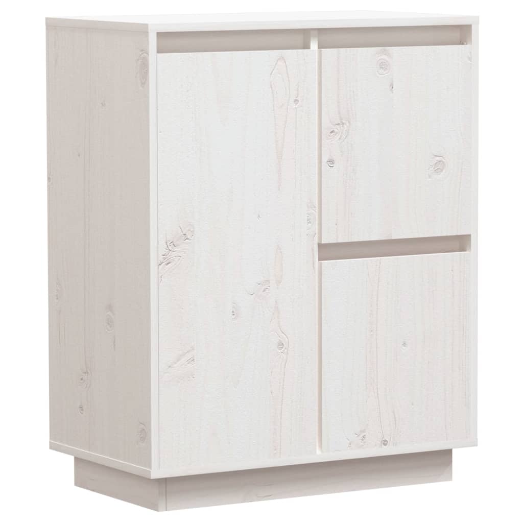 Buffet Blanc 60x34x75 cm Bois massif de pin - XIOS