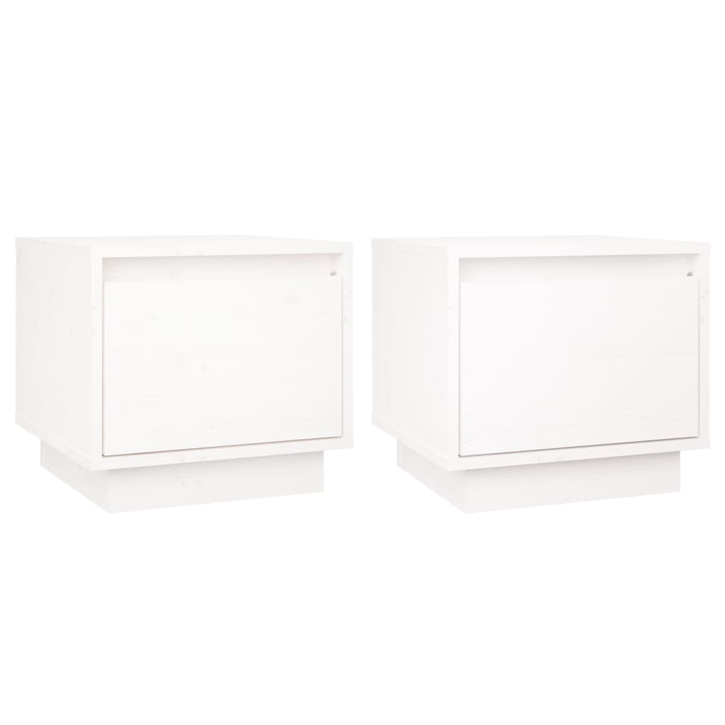 Tables de chevet 2 pcs Blanc 35x34x32 cm Bois de pin solide - XIOS