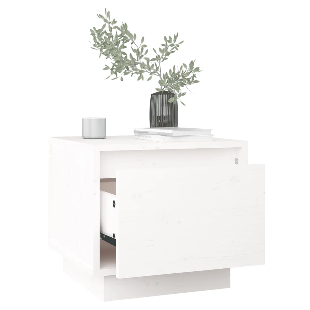 Tables de chevet 2 pcs Blanc 35x34x32 cm Bois de pin solide - XIOS