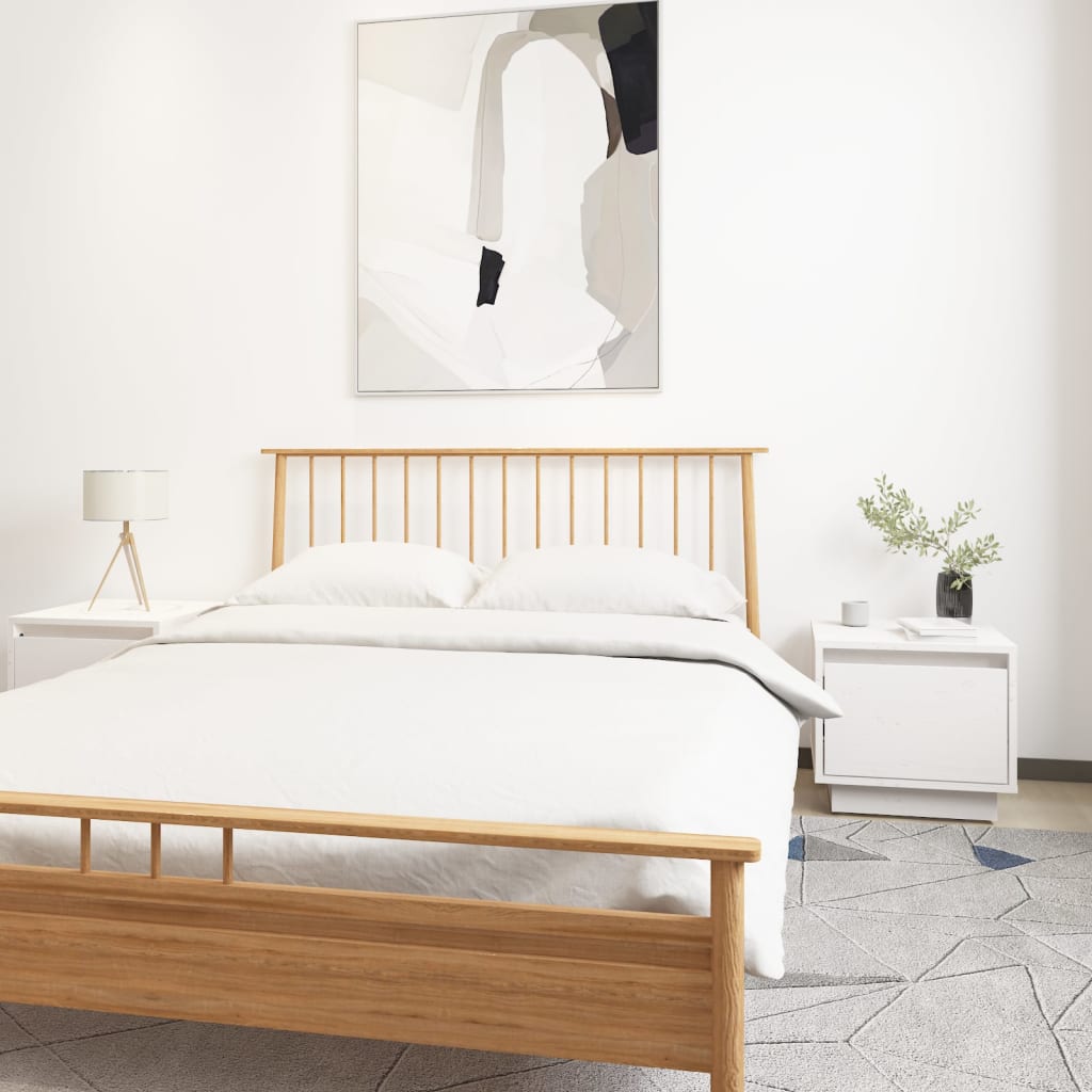 Tables de chevet 2 pcs Blanc 35x34x32 cm Bois de pin solide - XIOS