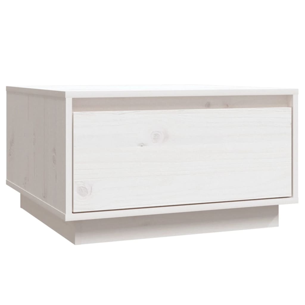 Table basse Blanc 55x56x32 cm Bois massif de pin - XIOS