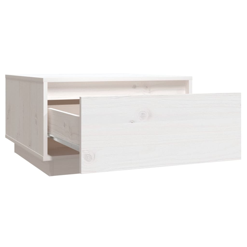 Table basse Blanc 55x56x32 cm Bois massif de pin - XIOS