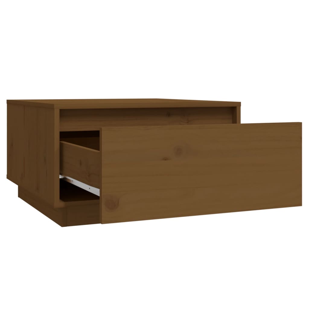 Table basse Marron miel 55x56x32 cm Bois massif de pin - XIOS