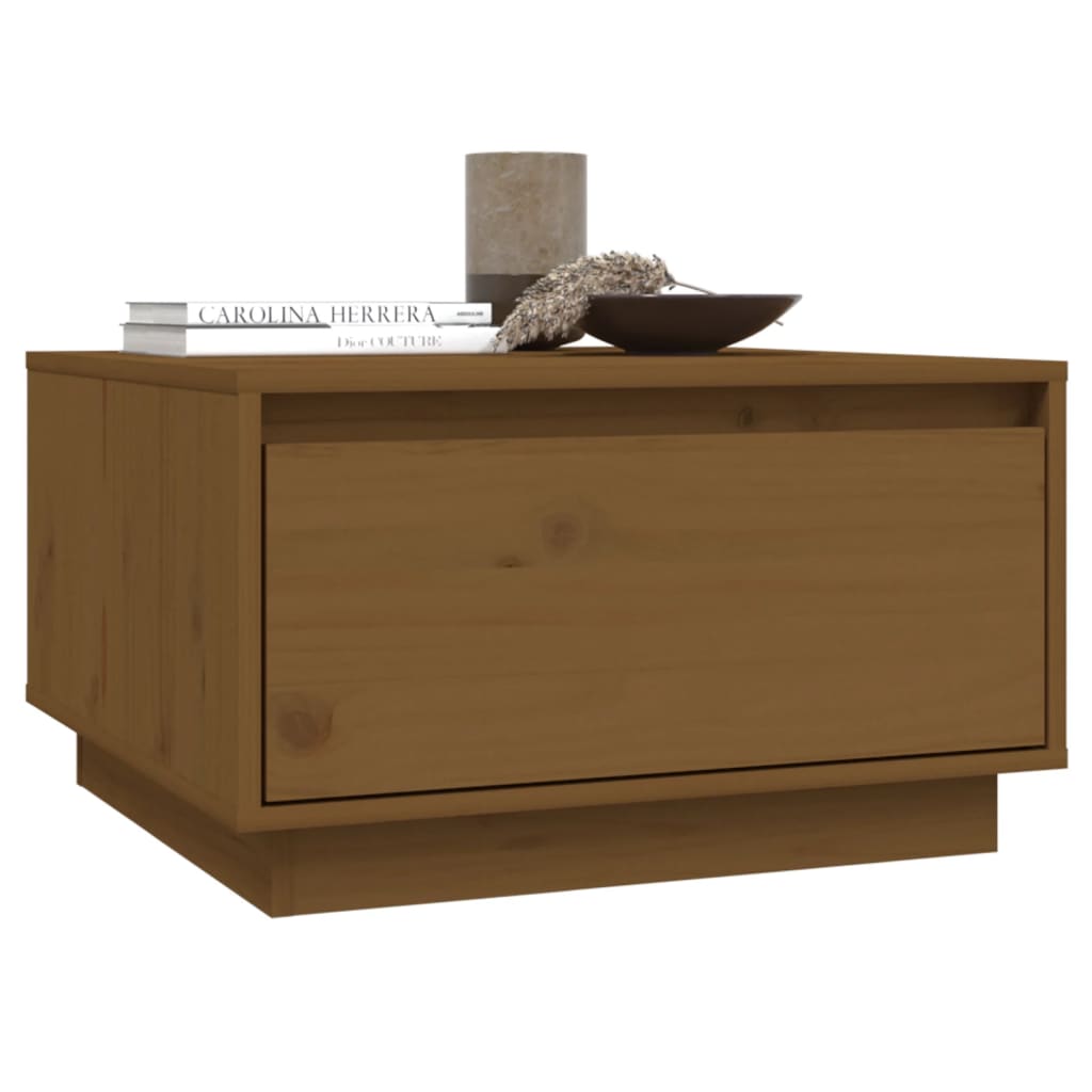 Table basse Marron miel 55x56x32 cm Bois massif de pin - XIOS