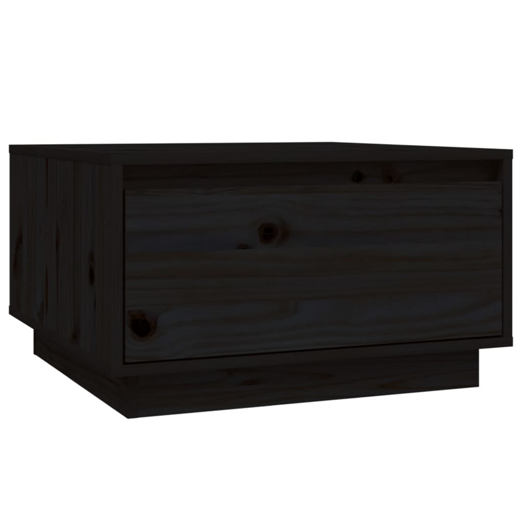 Table basse Noir 55x56x32 cm Bois massif de pin - XIOS