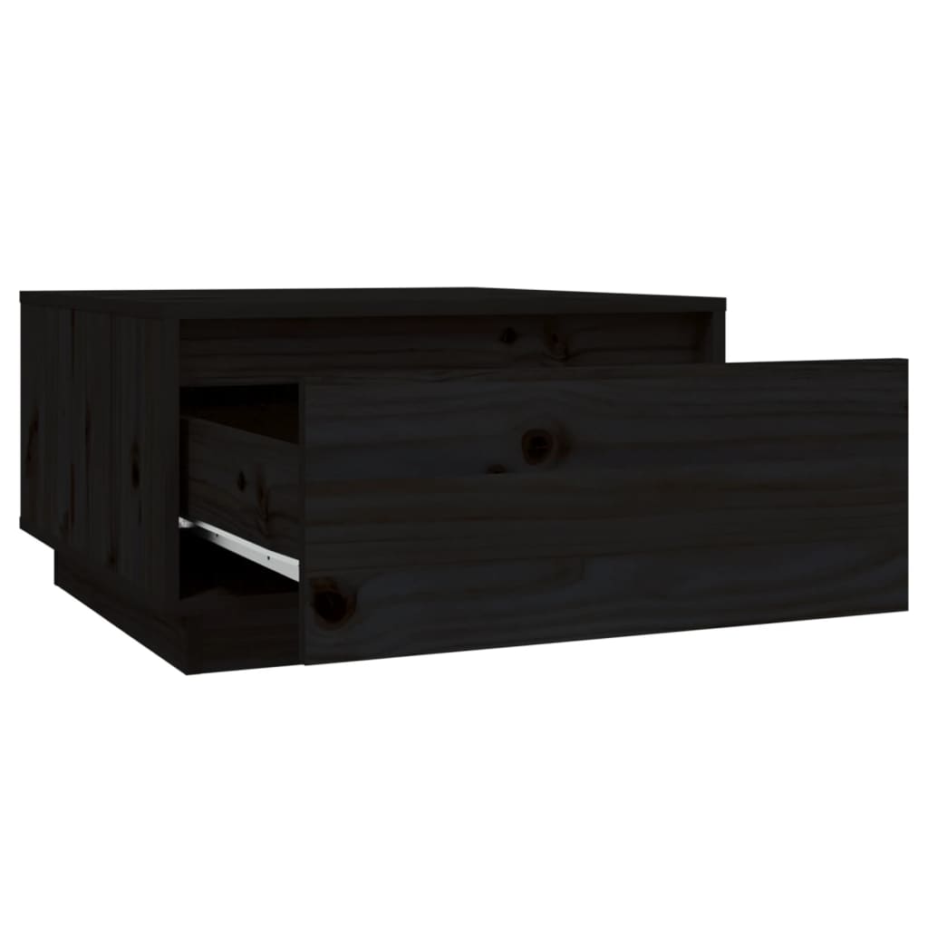 Table basse Noir 55x56x32 cm Bois massif de pin - XIOS