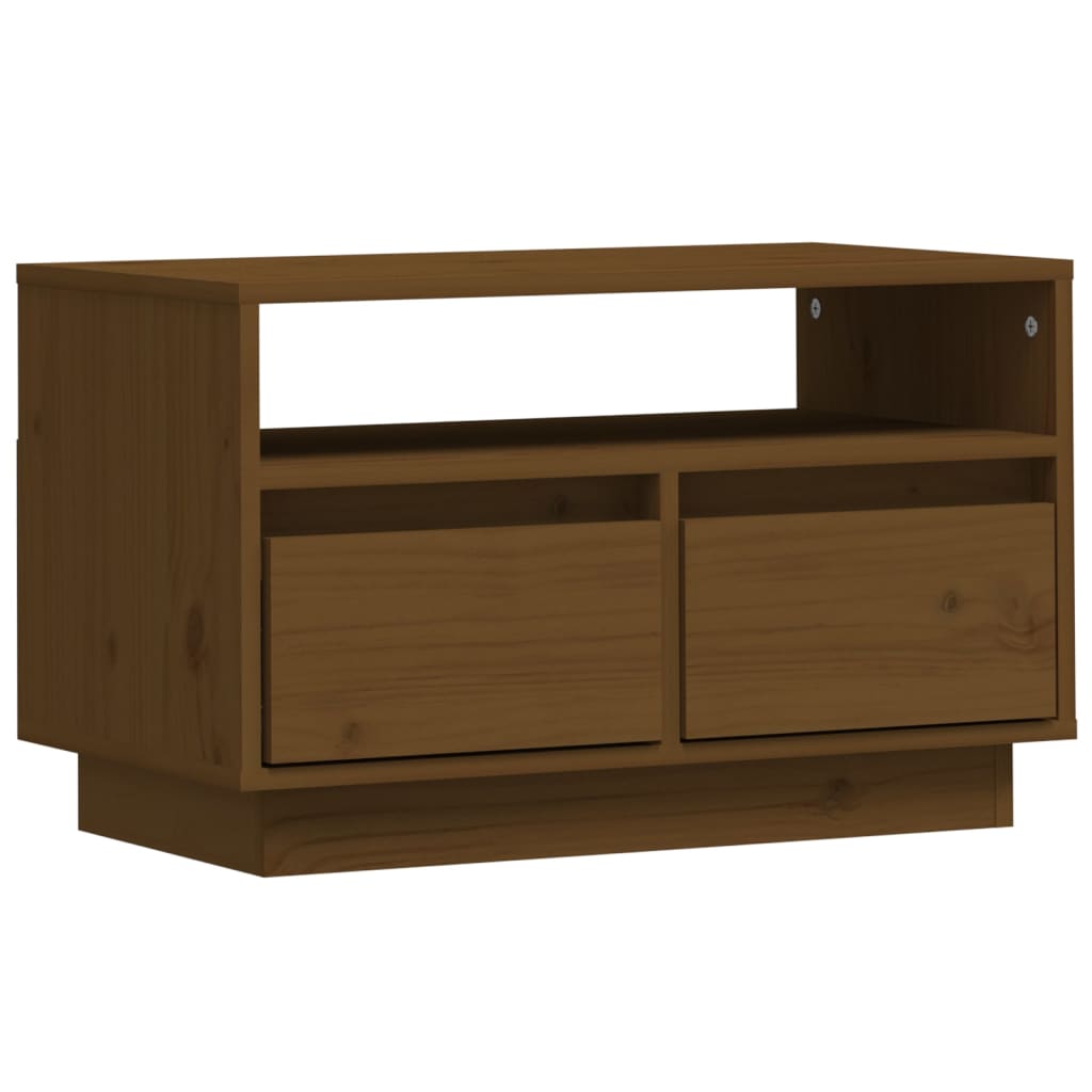 Meuble TV Marron miel 60x35x37 cm Bois de pin massif - XIOS