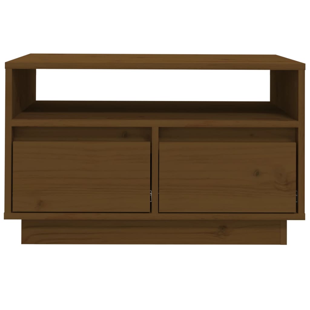 Meuble TV Marron miel 60x35x37 cm Bois de pin massif - XIOS
