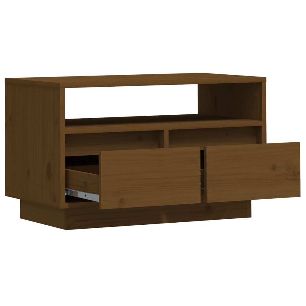 Meuble TV Marron miel 60x35x37 cm Bois de pin massif - XIOS