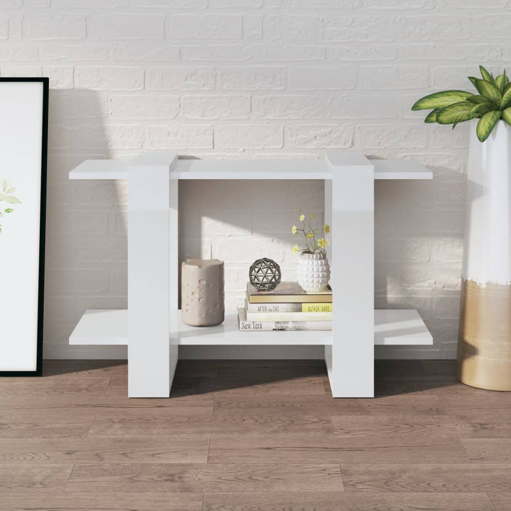 Bibliothèque/Séparateur de pièce Blanc brillant 80x30x51 cm - XIOS