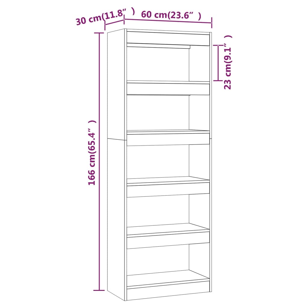 Bibliothèque/séparateur de pièce chêne sonoma bois d'ingénierie - XIOS