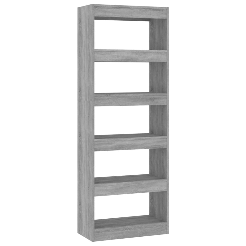 Bibliothèque/séparateur de pièce gris béton bois d'ingénierie - XIOS