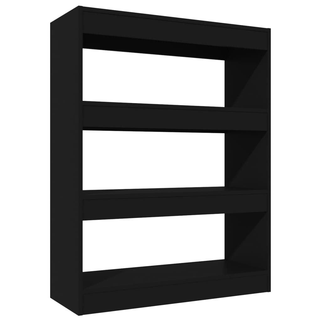 Bibliothèque/Cloison Noir 80x30x103 cm Bois d'ingénierie - XIOS