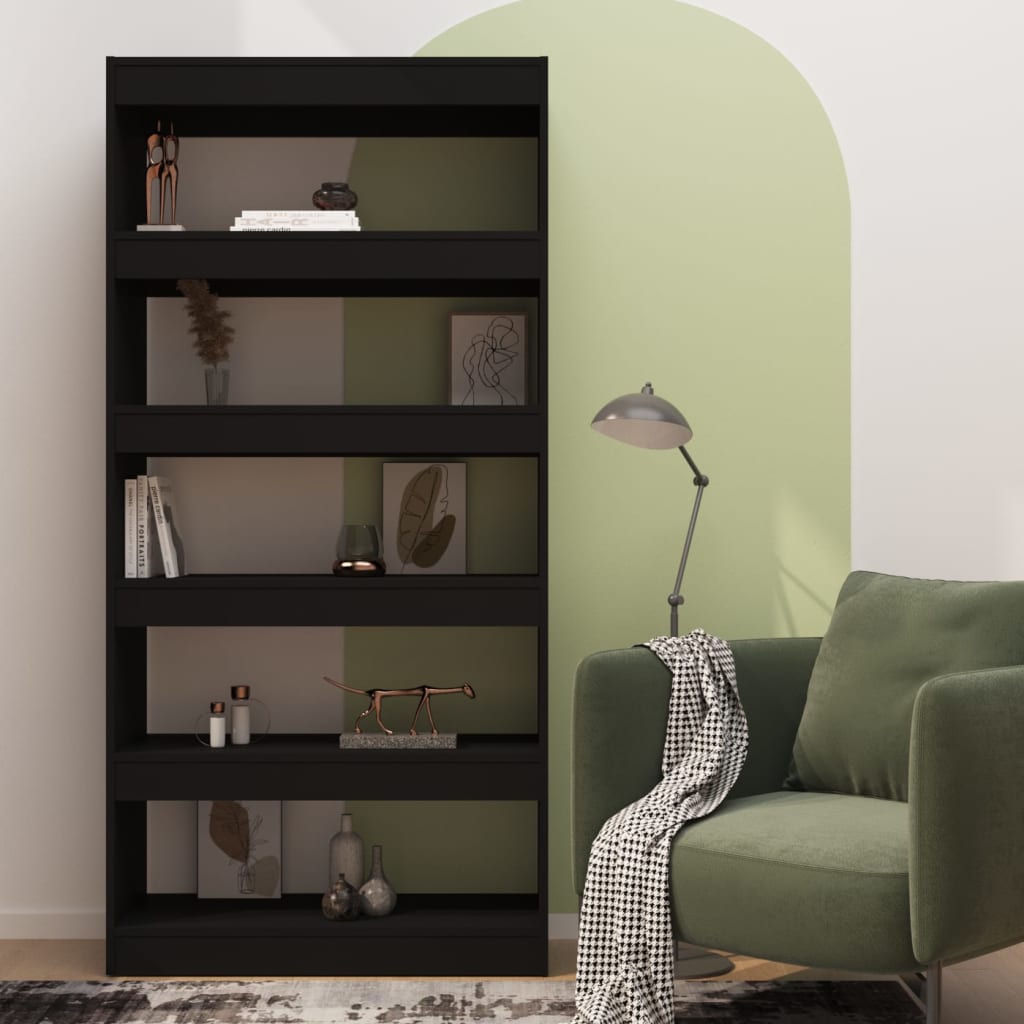 Bibliothèque/Séparateur de pièce Noir Bois d'ingénierie - XIOS