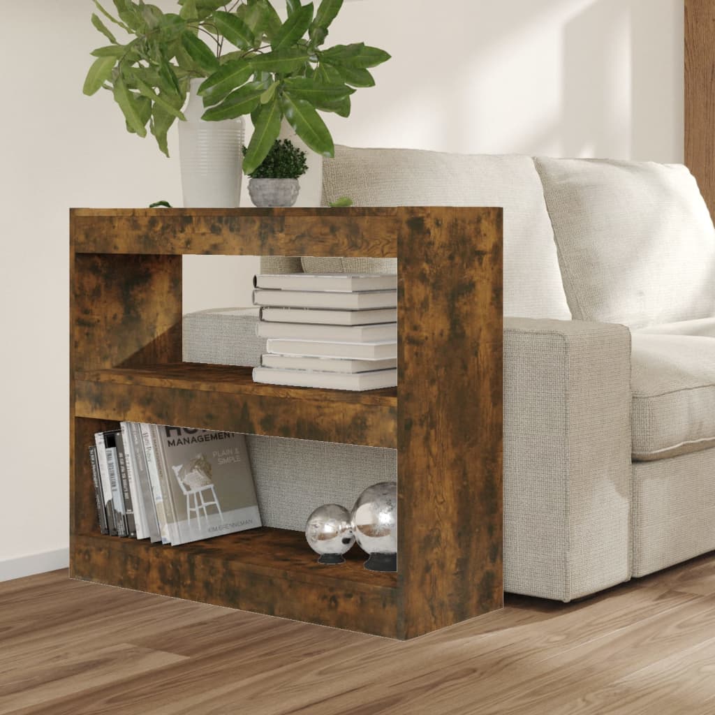 Bibliothèque/Séparateur de pièce chêne fumé 80x30x72 cm - XIOS