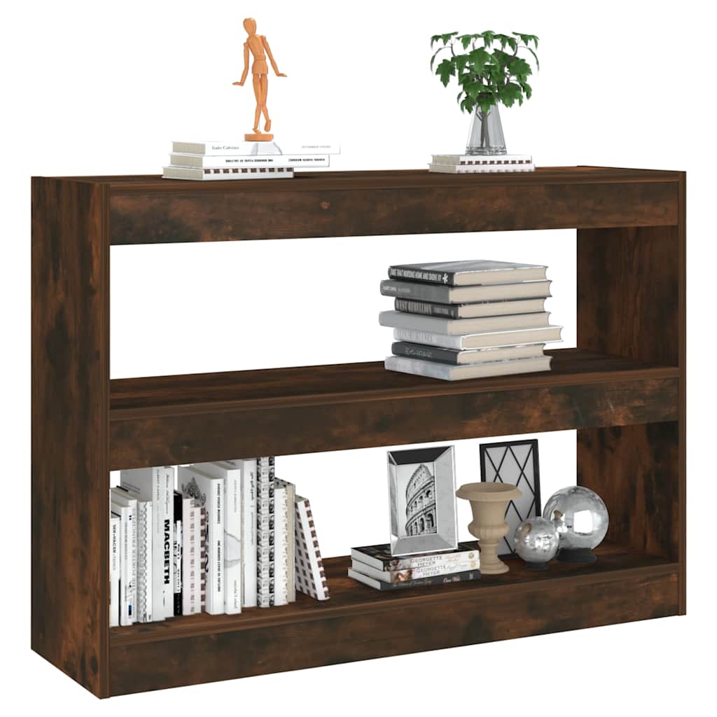 Bibliothèque/Séparateur de pièce chêne fumé 100x30x72 cm - XIOS