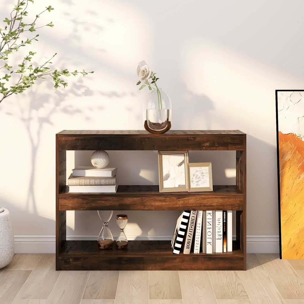 Bibliothèque/Séparateur de pièce chêne fumé 100x30x72 cm - XIOS