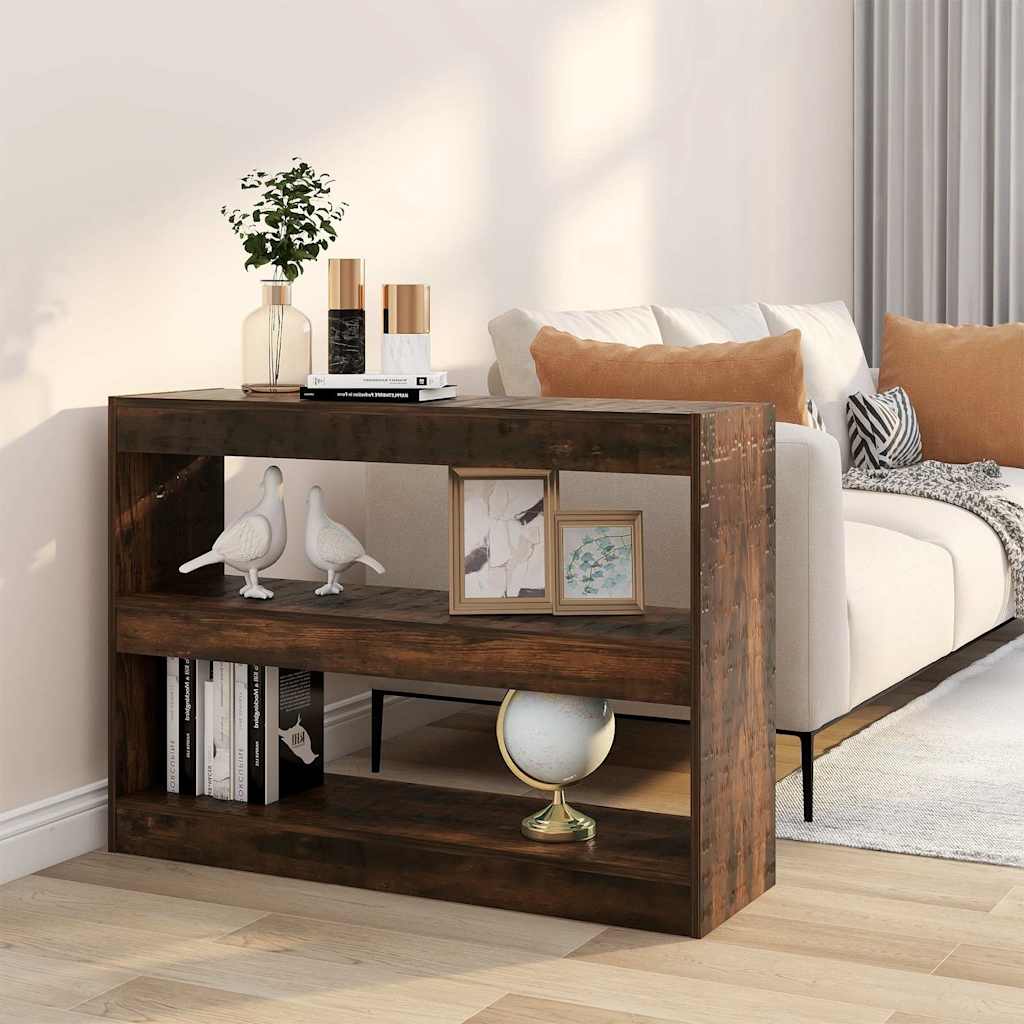 Bibliothèque/Séparateur de pièce chêne fumé 100x30x72 cm - XIOS
