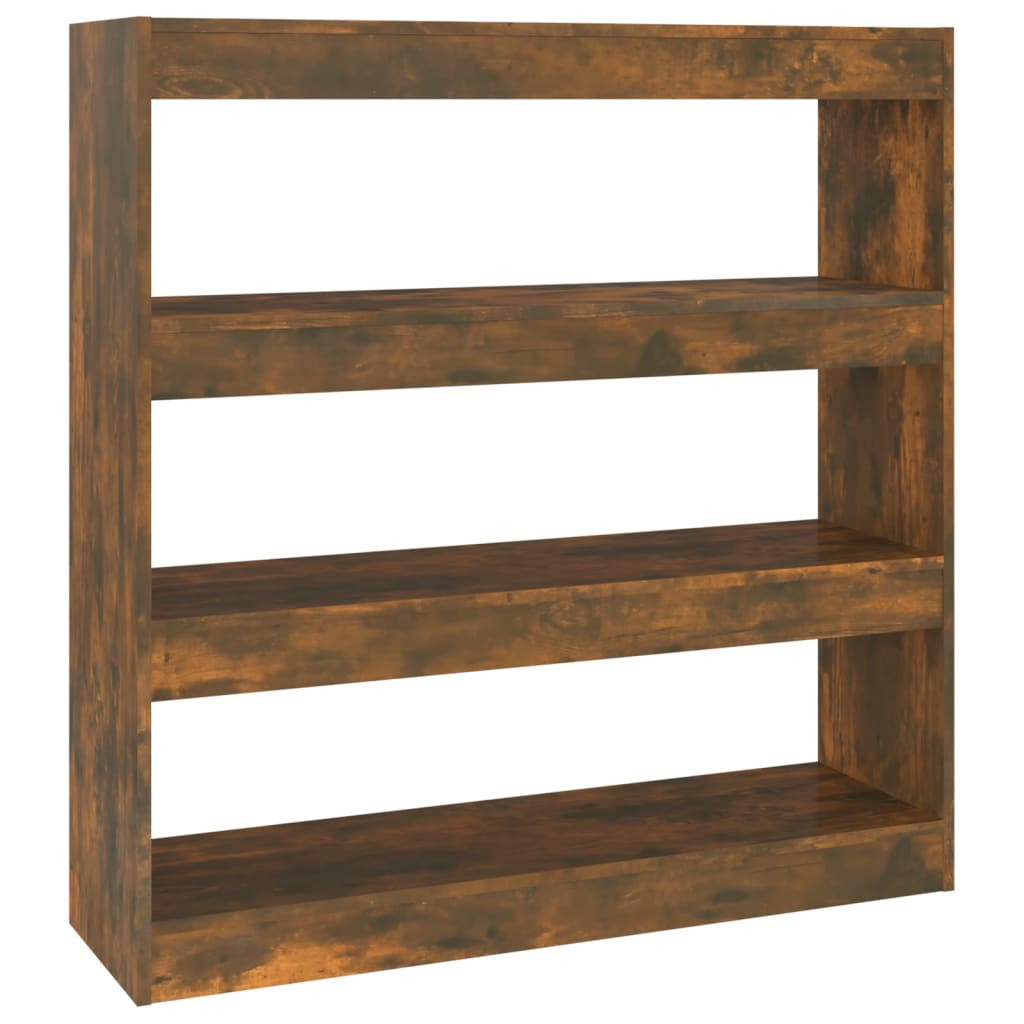 Bibliothèque/Séparateur de pièce chêne fumé 100x30x103 cm - XIOS