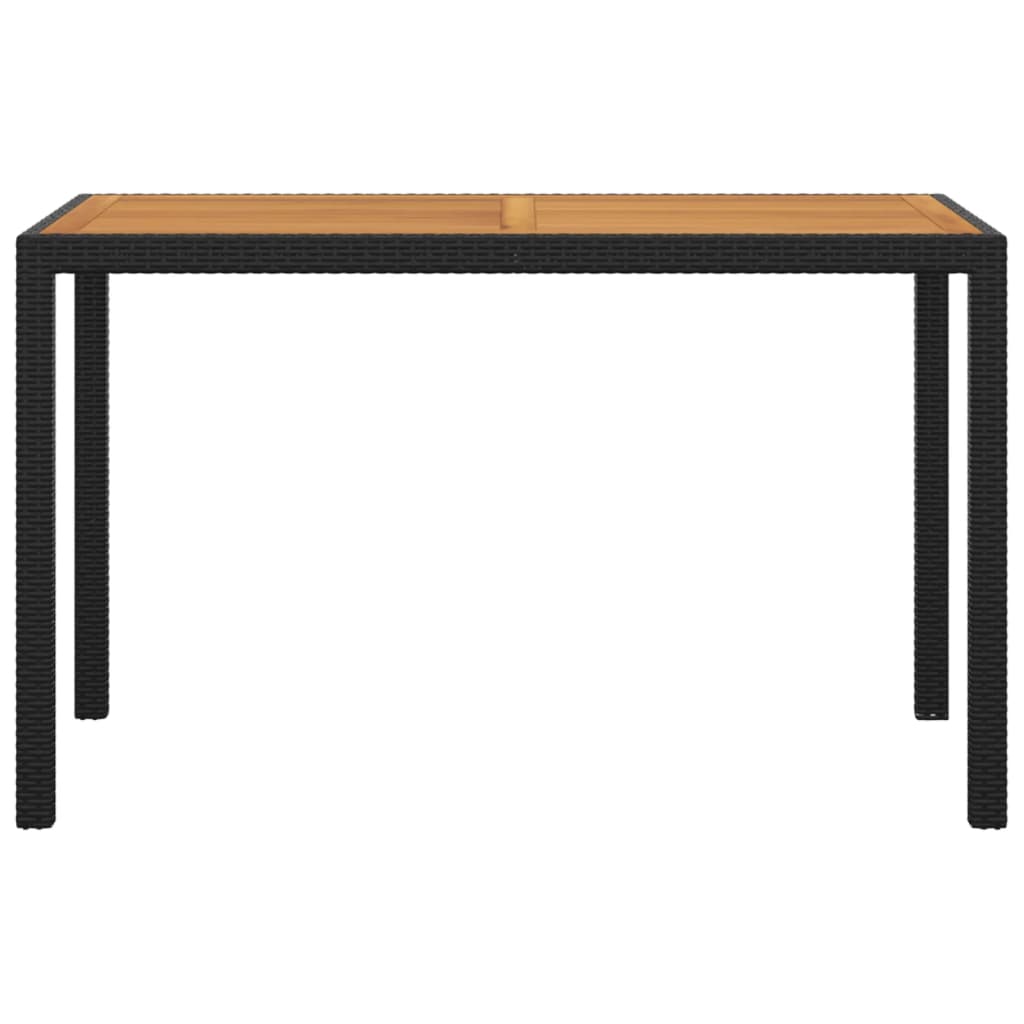 Ensemble à dîner de jardin avec coussins 3 pcs poly rotin noir