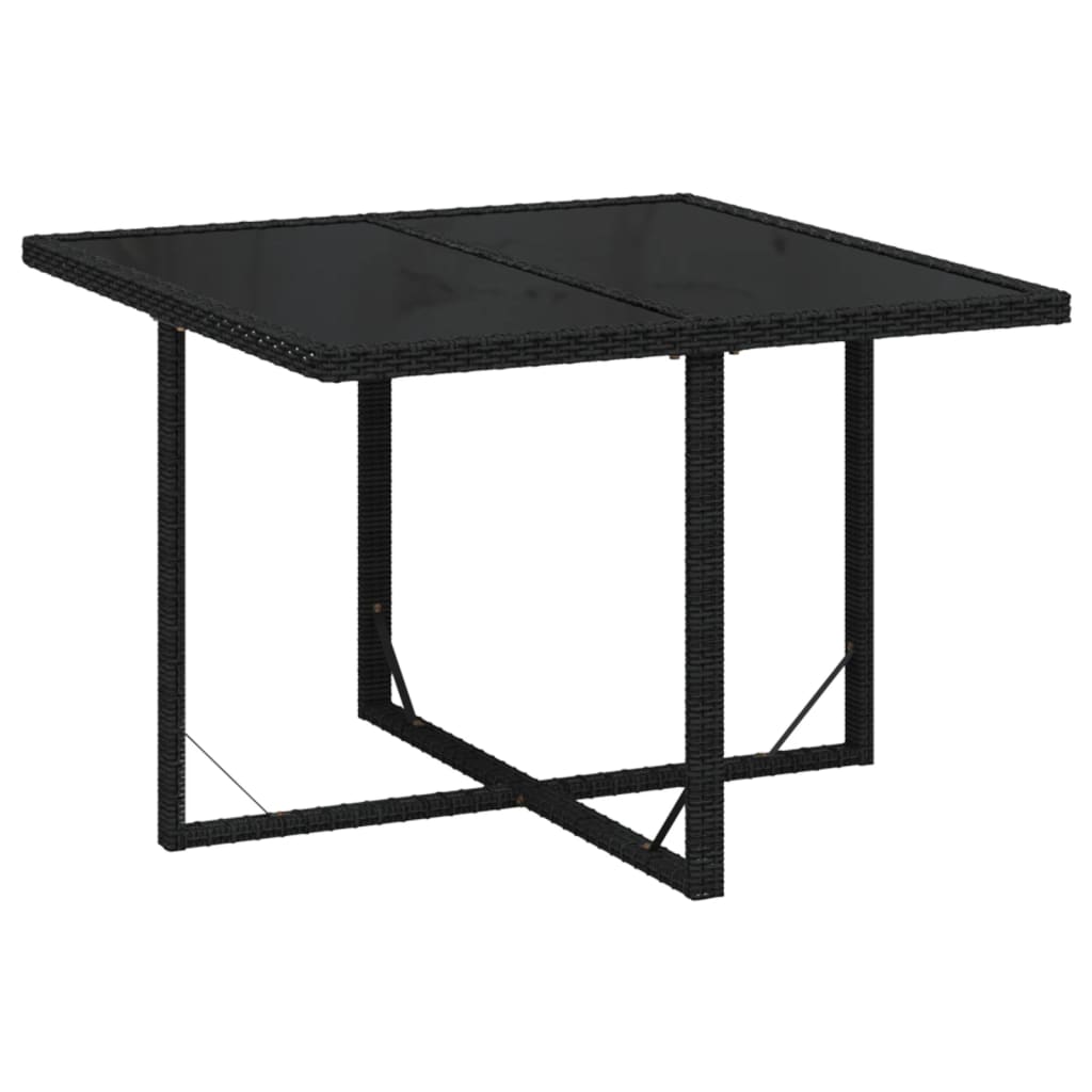 Ensemble à manger de jardin coussins 9pcs Résine tressée Noir