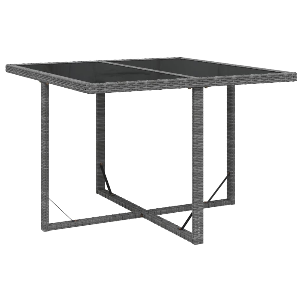Ensemble à manger de jardin coussins 5pcs Résine tressée Gris