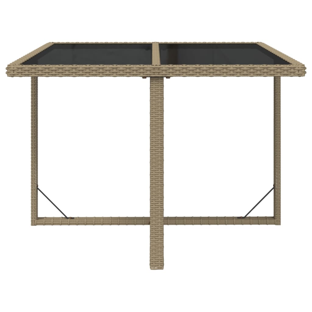 Ensemble à manger de jardin et coussins 5 pcs Poly rotin Beige