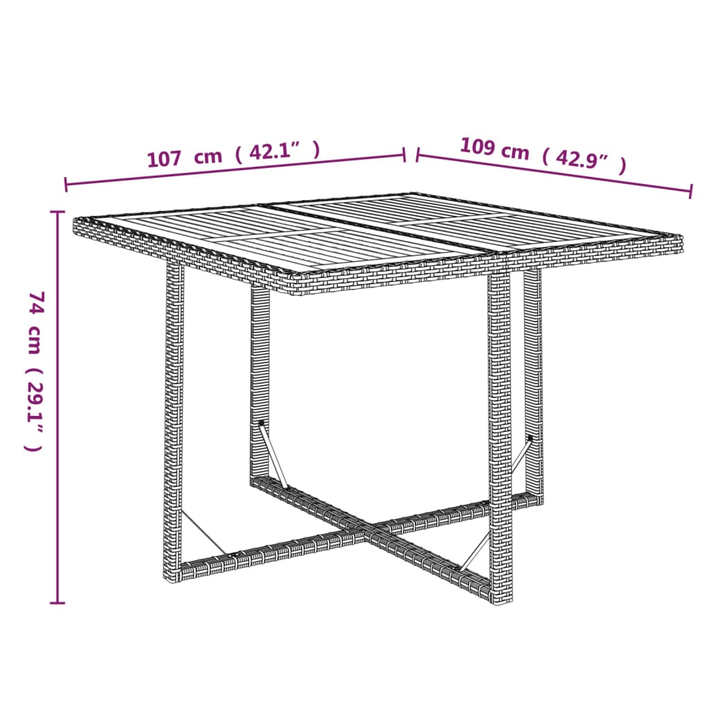Ensemble à dîner de jardin avec coussins 5 pcs poly rotin noir