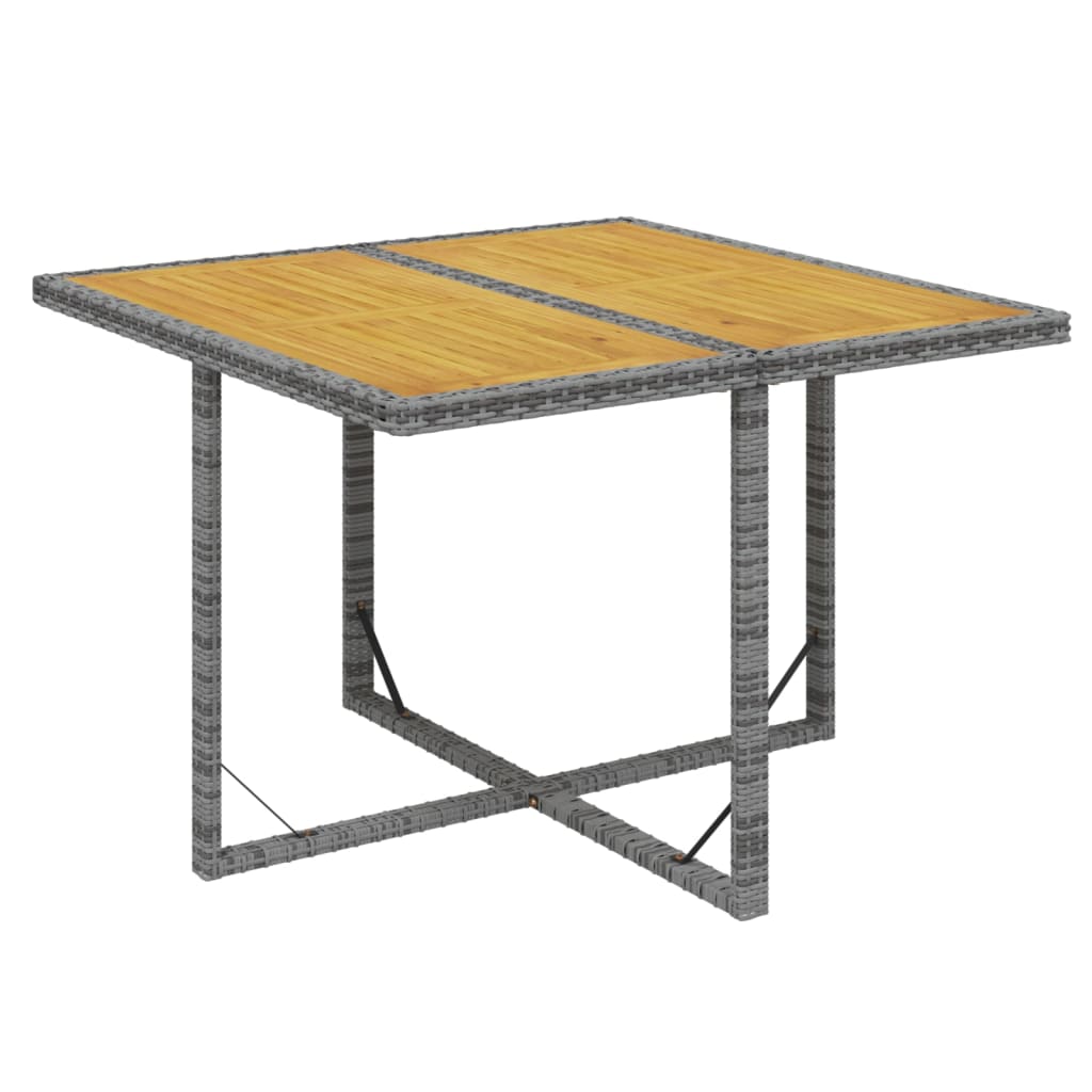 Ensemble à manger de jardin coussins 5pcs Résine tressée Gris