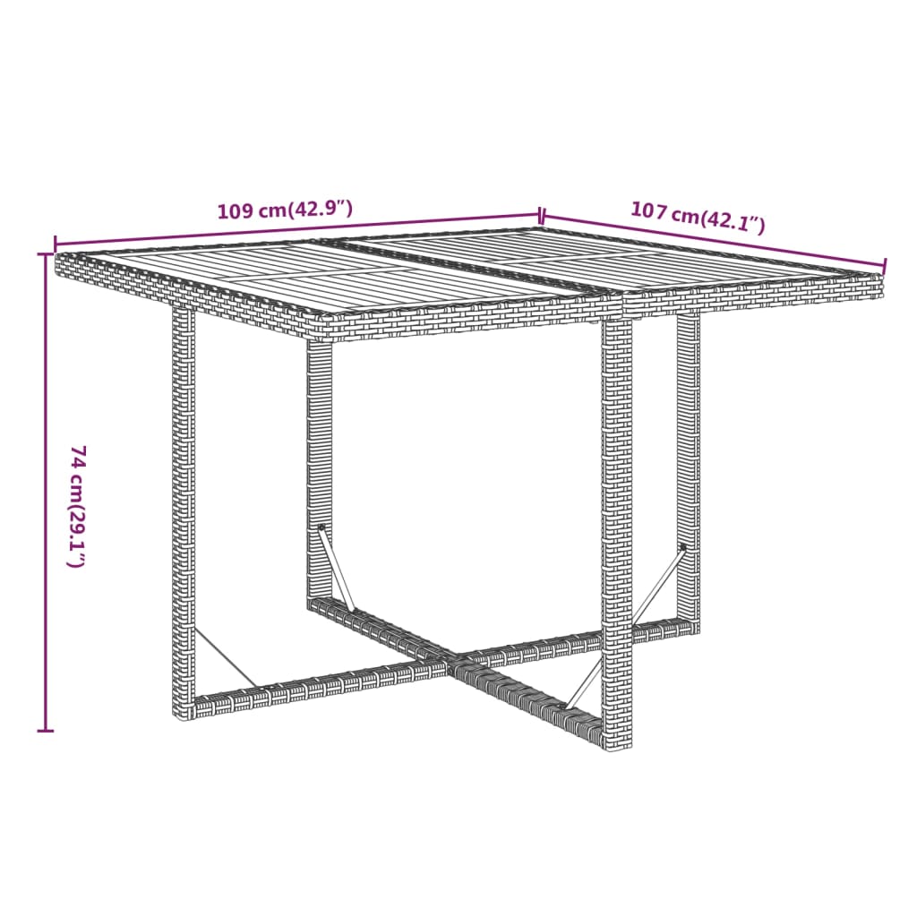Ensemble à manger de jardin coussins 9pcs Résine tressée Gris - XIOS