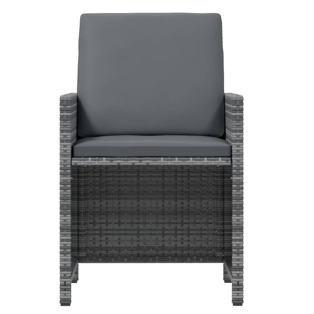 Ensemble à manger de jardin coussins 9pcs Résine tressée Gris