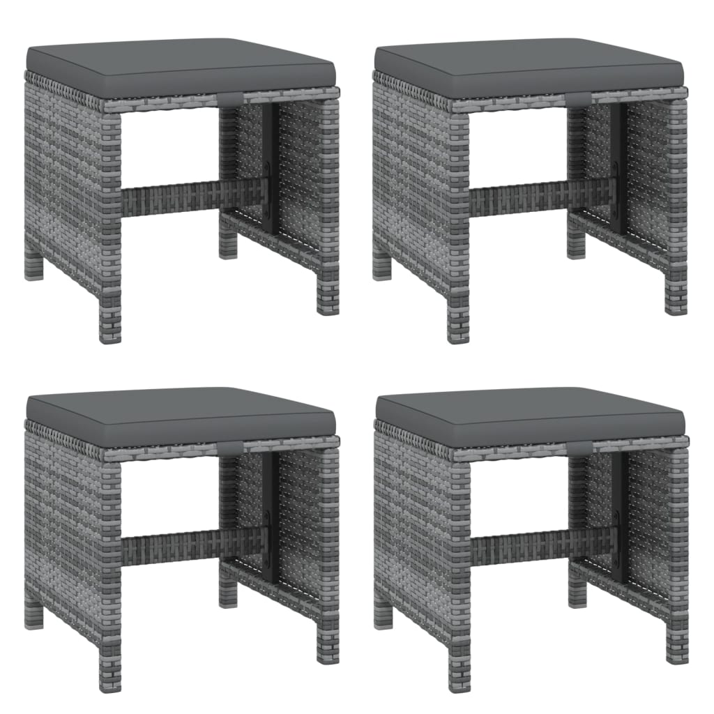 Ensemble à manger de jardin coussins 9pcs Résine tressée Gris