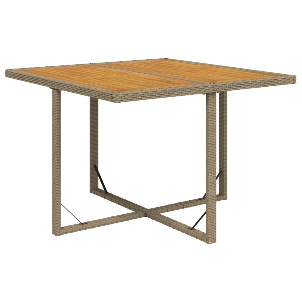 Ensemble à manger de jardin et coussins 5 pcs Poly rotin Beige