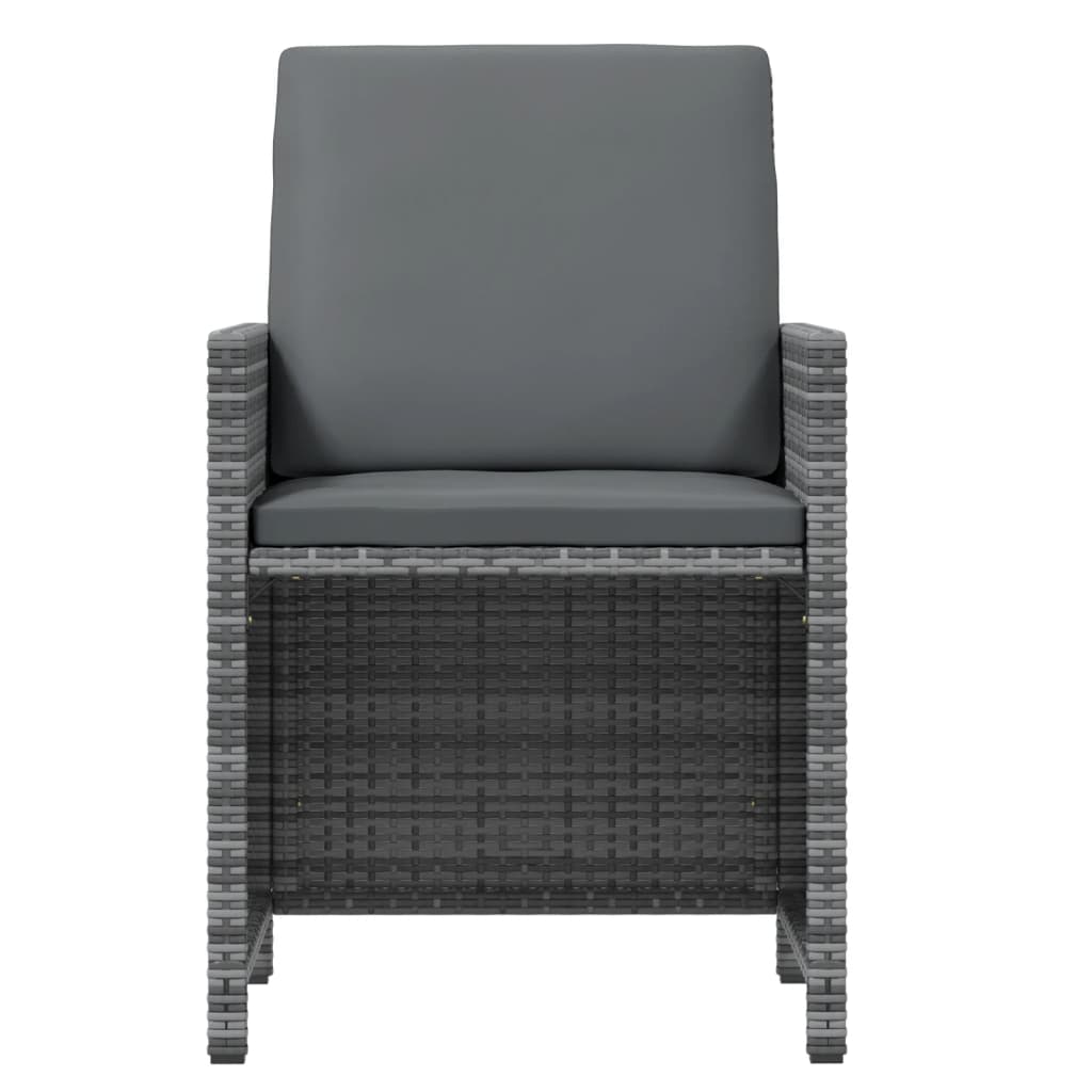 Ensemble à manger de jardin coussins 7pcs Résine tressée Gris