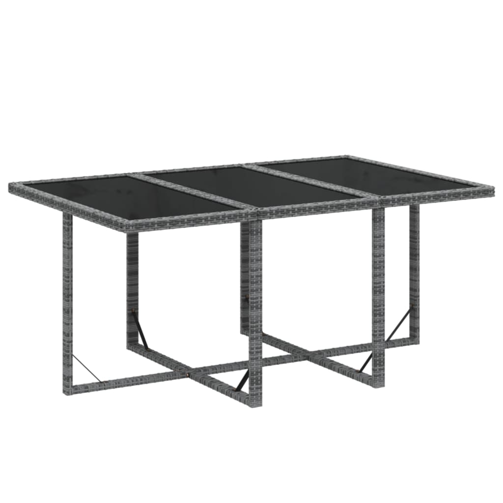 Ensemble à manger de jardin coussins 7pcs Résine tressée Gris