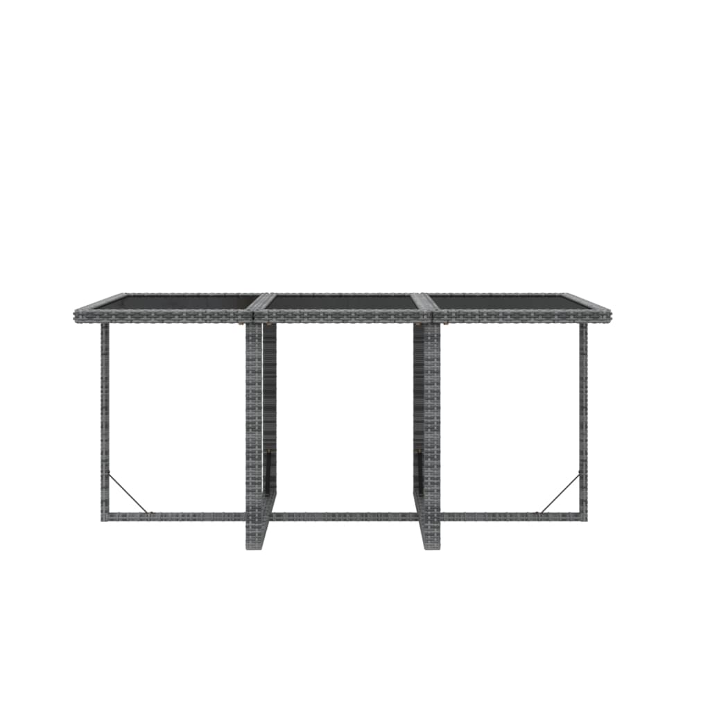 Ensemble à manger de jardin coussins 7pcs Résine tressée Gris