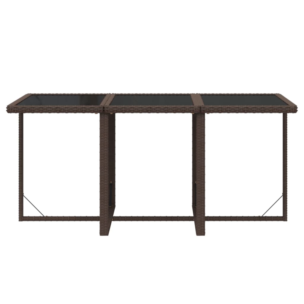 Ensemble à manger de jardin et coussins 7 pcs marron poly rotin
