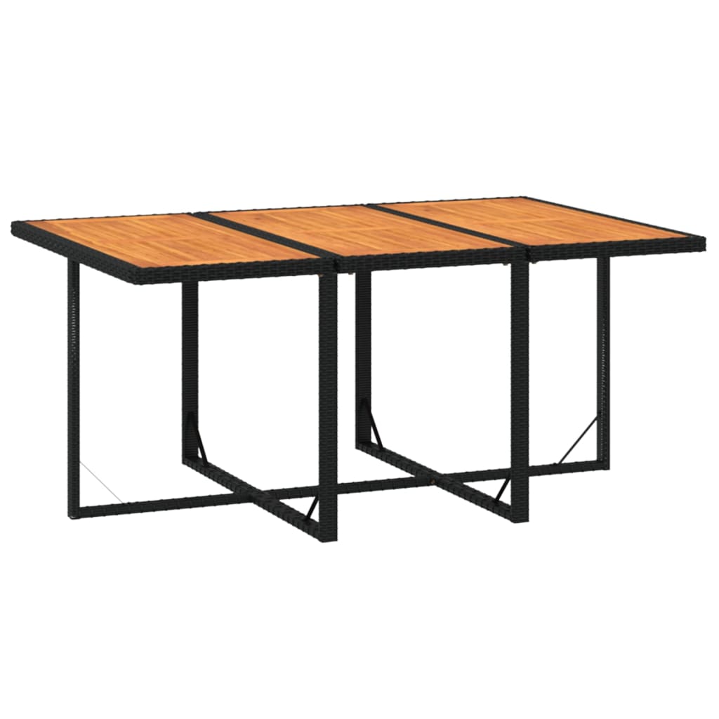 Ensemble à manger de jardin coussins 7pcs Résine tressée Noir
