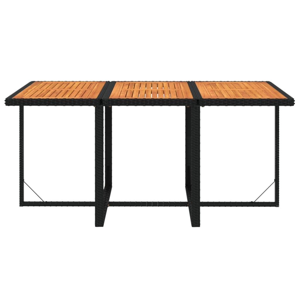 Ensemble à manger de jardin coussins 7pcs Résine tressée Noir