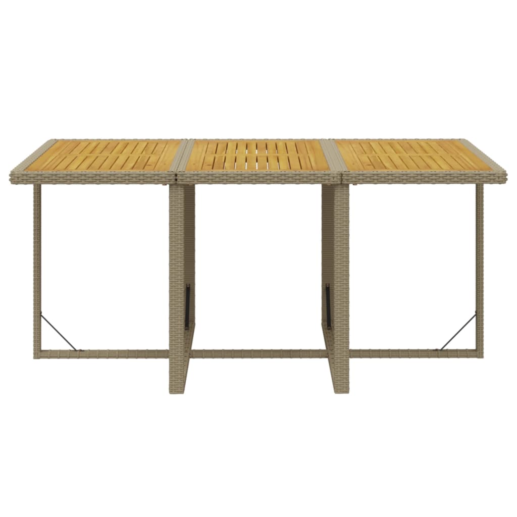 Ensemble à manger de jardin et coussins 7 pcs Poly rotin Beige