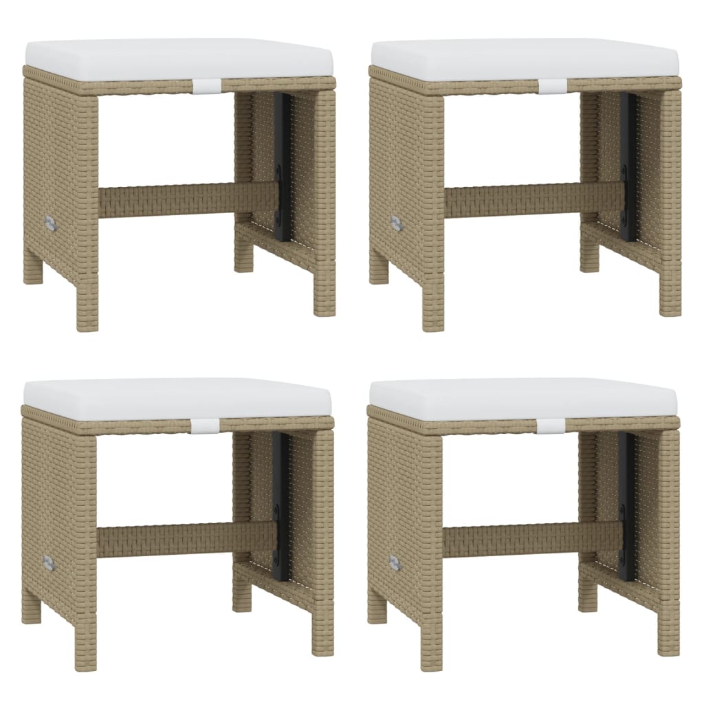 Ensemble à manger de jardin coussins 11pcs Résine tressée Beige