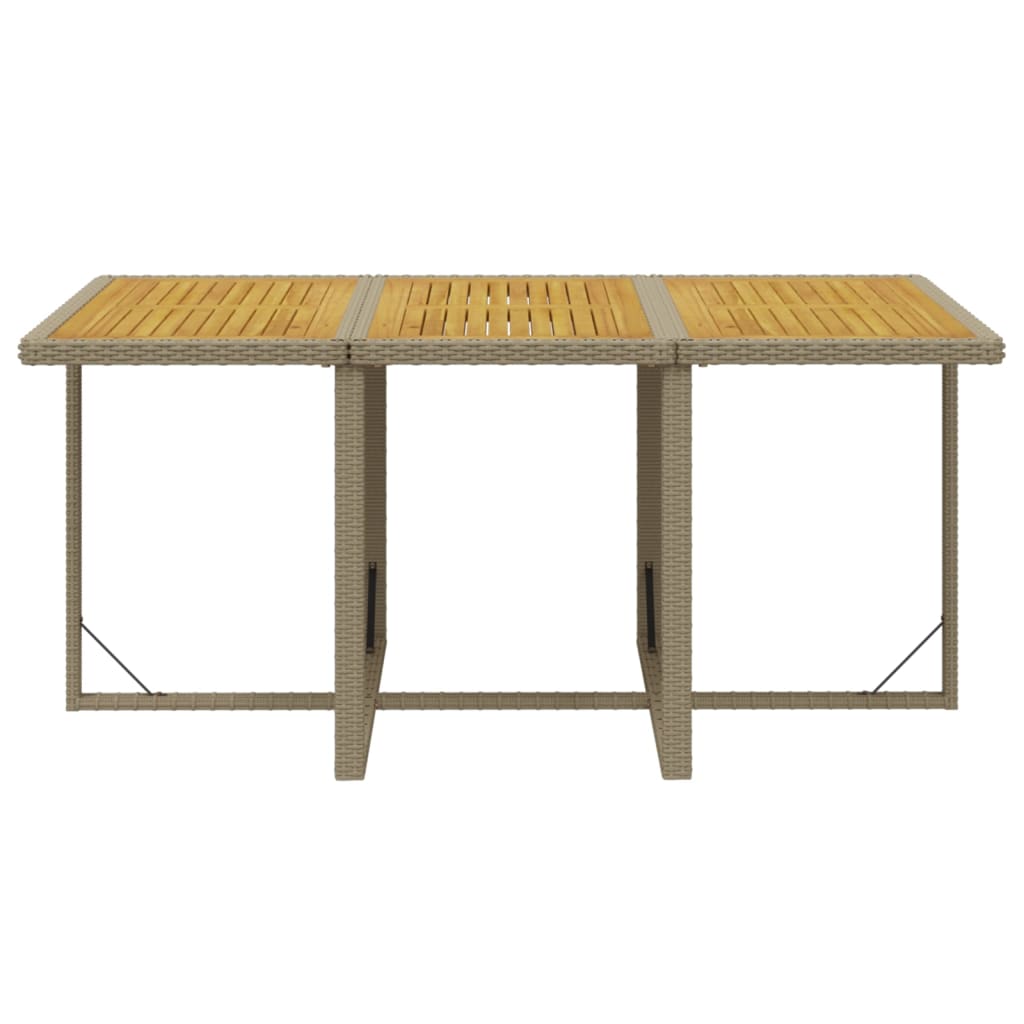Ensemble à manger de jardin coussins 11pcs Résine tressée Beige