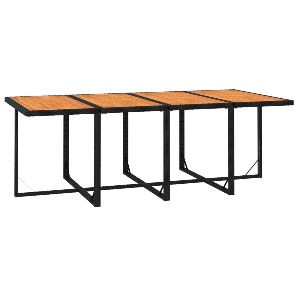 Ensemble à manger de jardin coussins 9pcs Résine tressée Noir