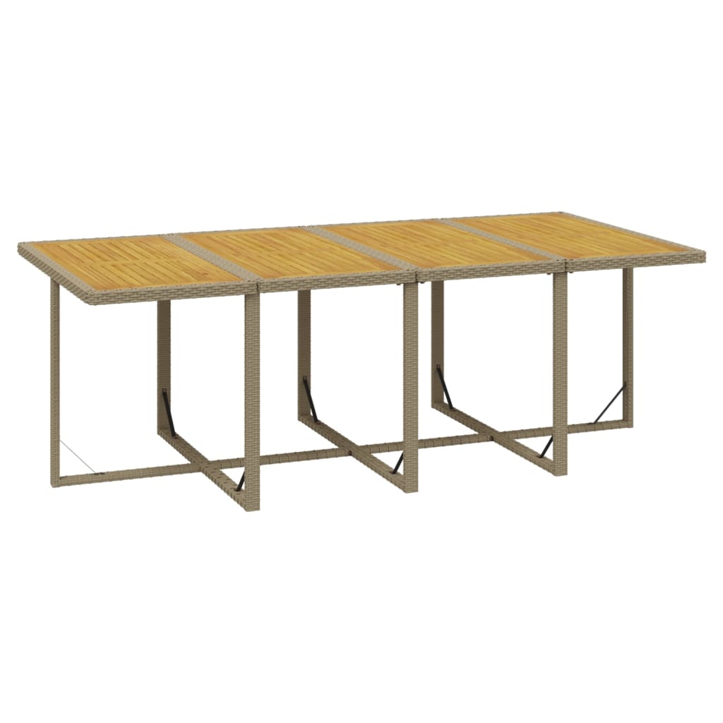 Ensemble à manger de jardin et coussins 9 pcs Poly rotin Beige