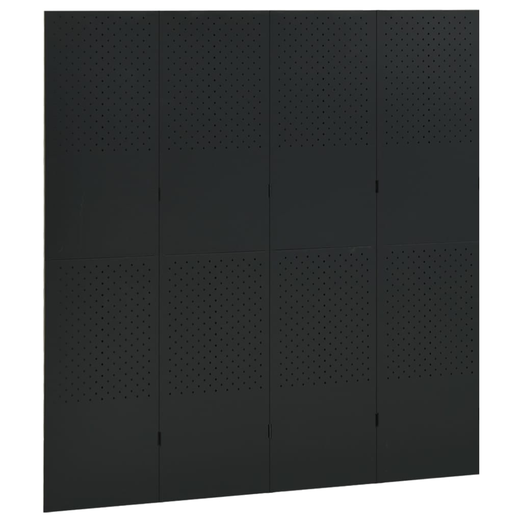 Cloisons de séparation 4 panneaux 2 pcs Noir 160x180 cm Acier - XIOS