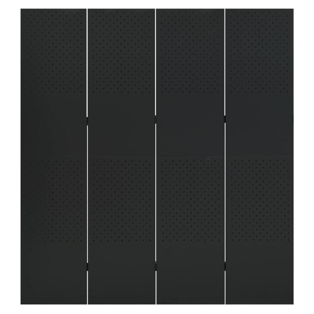 Cloisons de séparation 4 panneaux 2 pcs Noir 160x180 cm Acier - XIOS