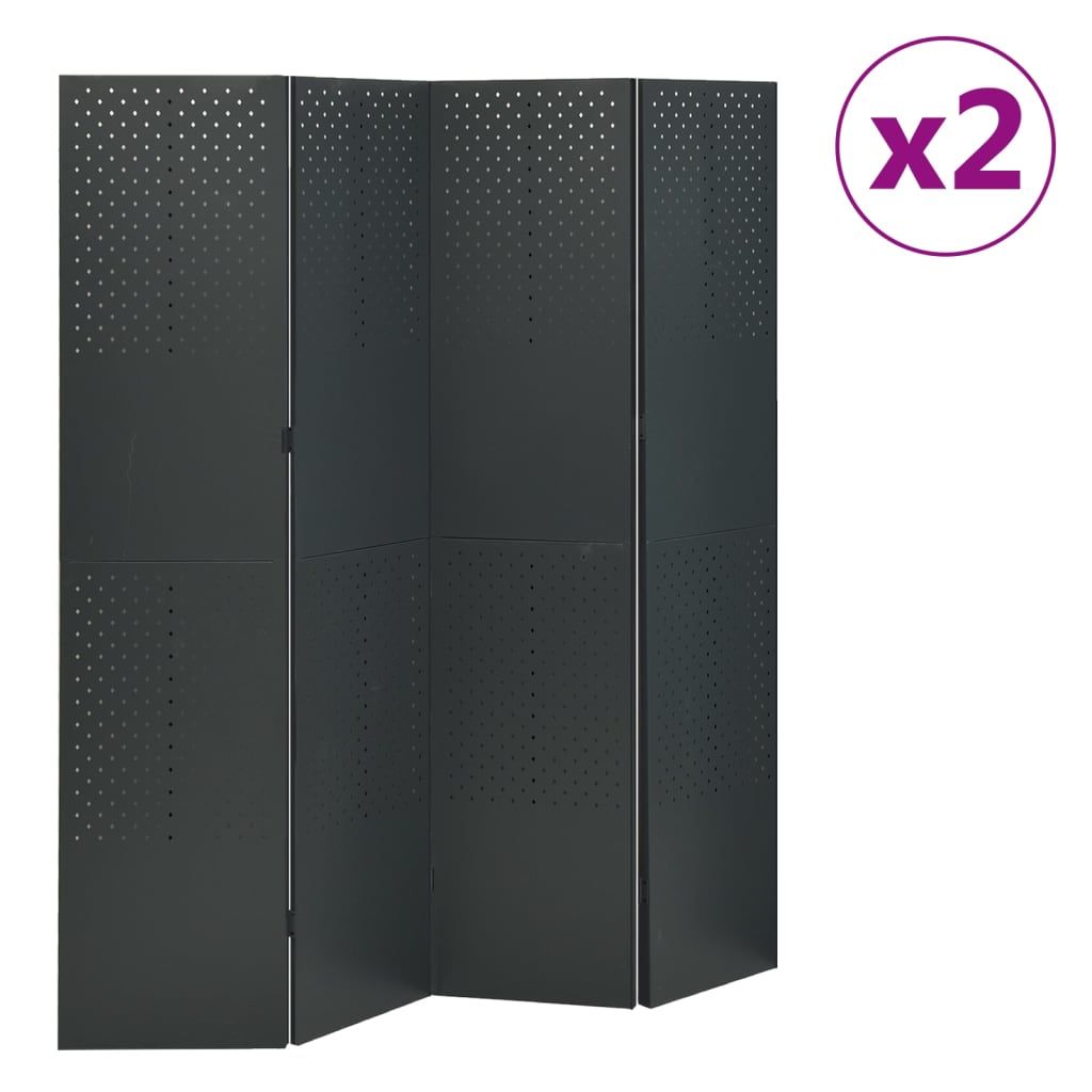 Cloisons de séparation 4 panneaux 2 pcs Anthracite 160x180 cm - XIOS