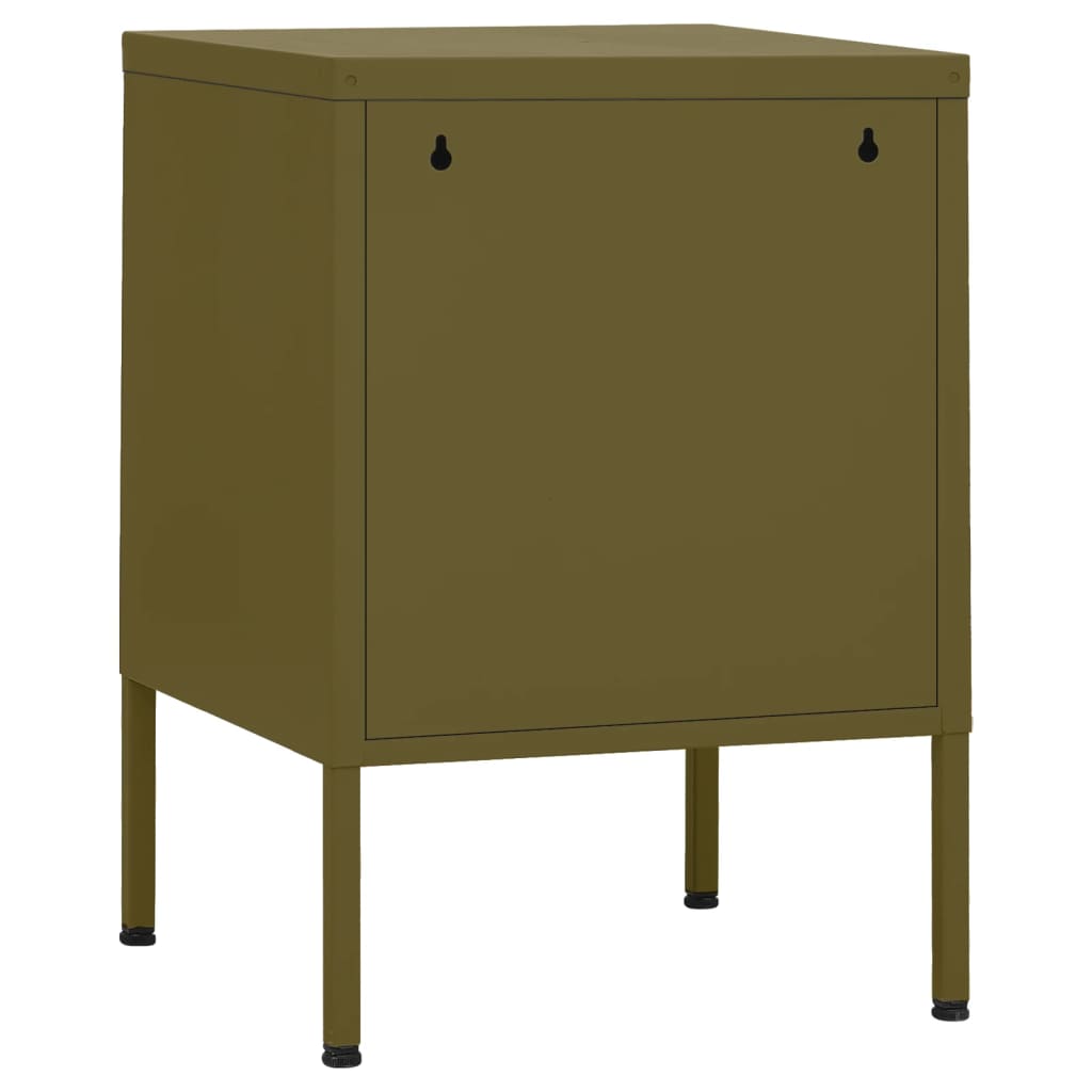 Tables de chevet 2 pcs Vert olive 35x35x51 cm Acier - XIOS
