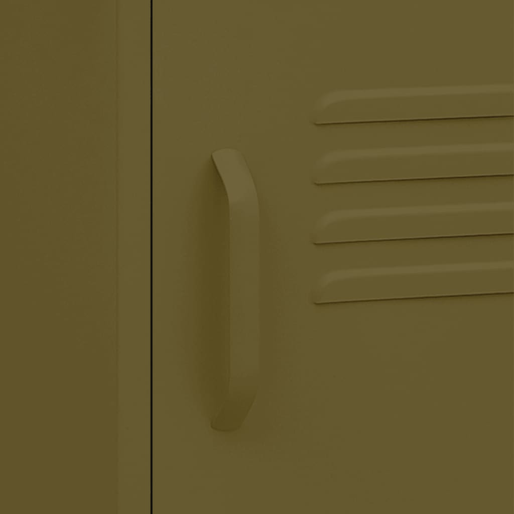 Tables de chevet 2 pcs Vert olive 35x35x51 cm Acier - XIOS